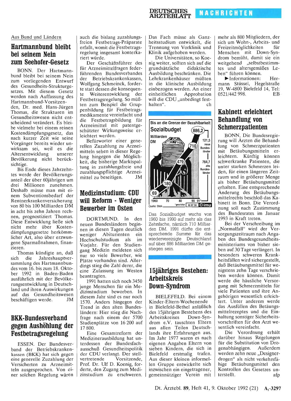 Vorschauseite 1: Hartmannbund bleibt bei seinem Nein zum Seehofar-Gesetz