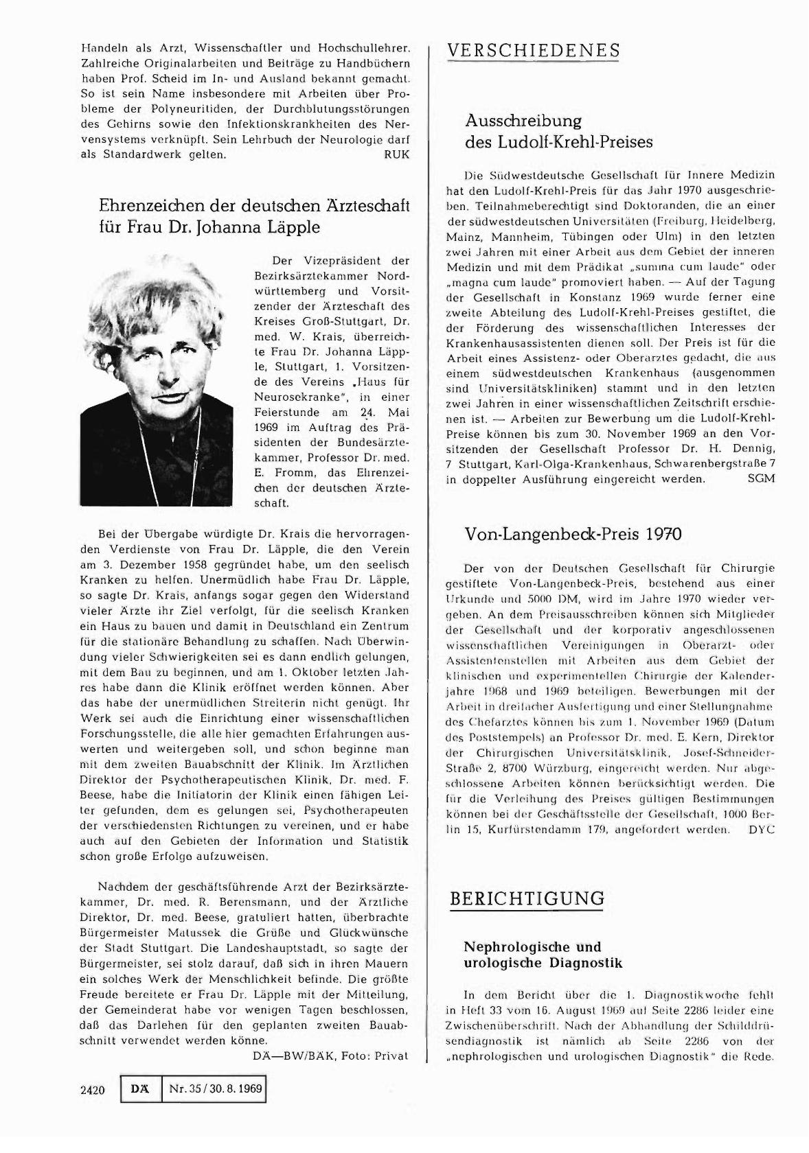 Vorschauseite 1: Ausschreibung des Ludoll-Krehl-Preises