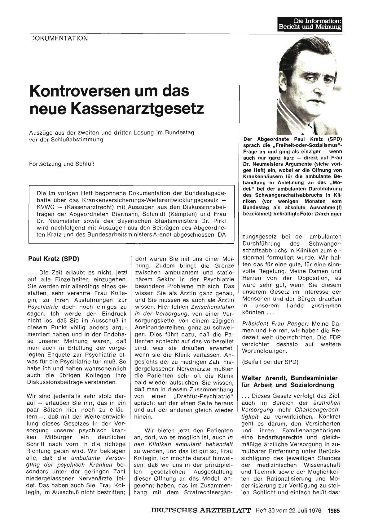 Vorschauseite 1: Kontroversen um das neue Kassenarztgesetz