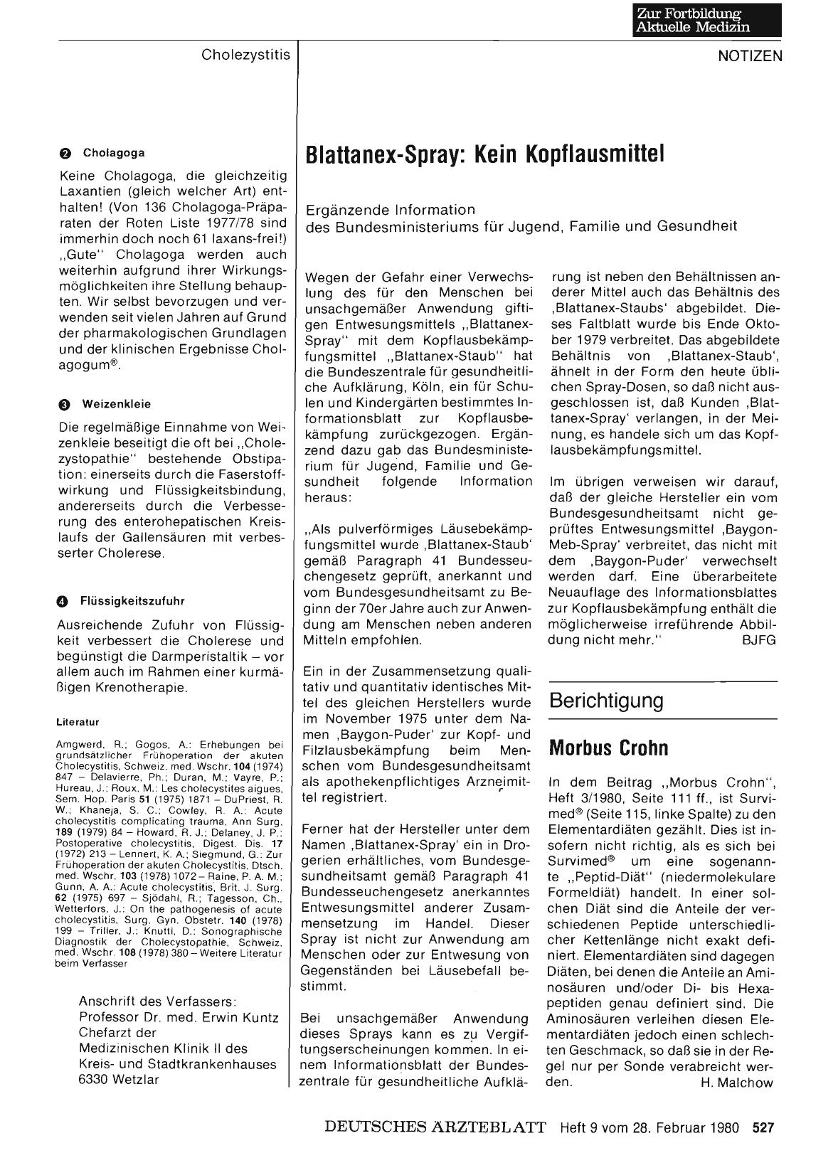 Vorschauseite 1: Blattanex-Spray: Kein Kopflausmittel