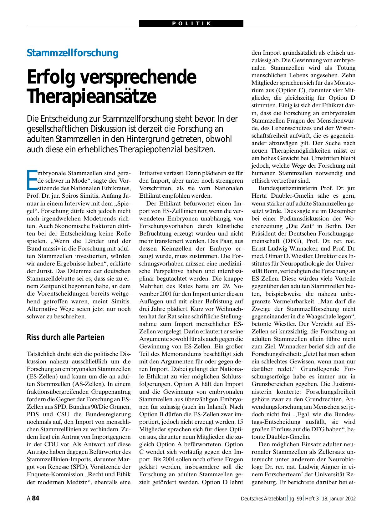 Vorschauseite 1: Stammzellforschung: Erfolg versprechende Therapieansätze