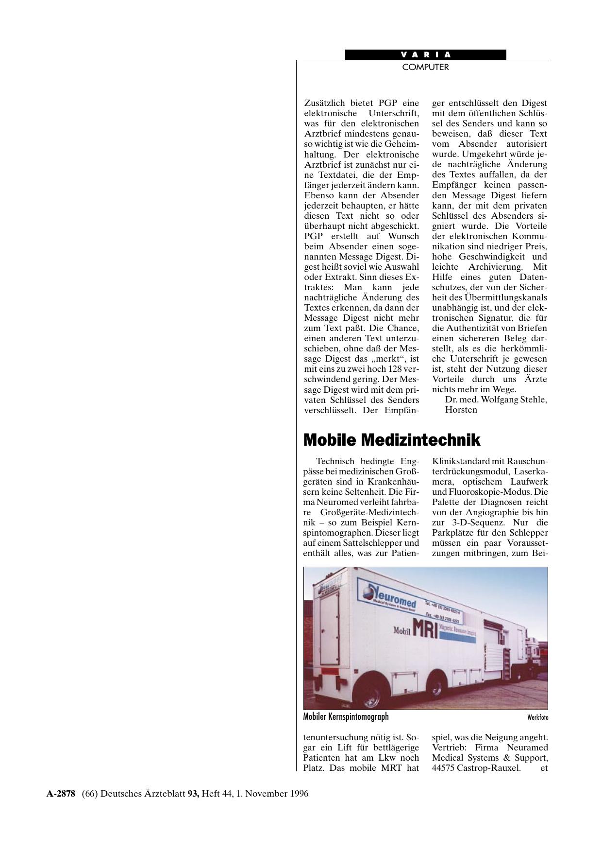Vorschauseite 1: Mobile Medizintechnik