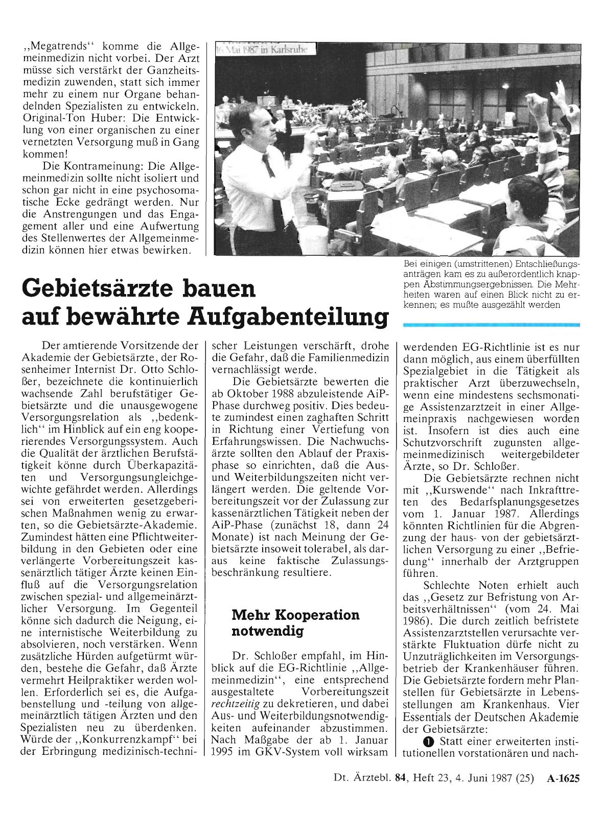 Vorschauseite 1: Gebietsärzte bauen auf bewährte Aufgabenteilung