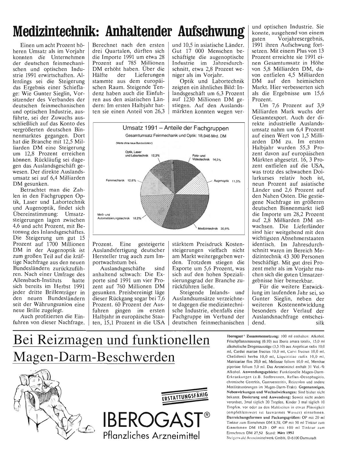 Vorschauseite 1: Medizintechnik: Anhaltender Aufschwung