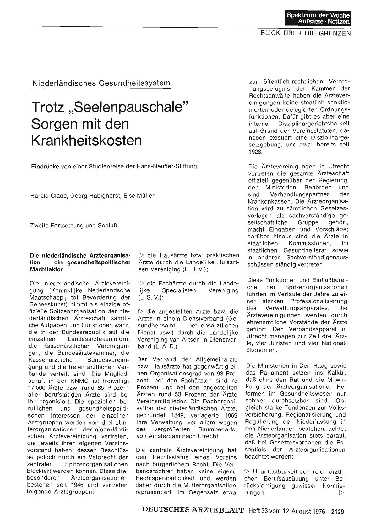 Vorschauseite 1: Niederländisches Gesundheitssystem: Trotz „Seelenpauschale“ Sorgen mit den Krankheitskosten