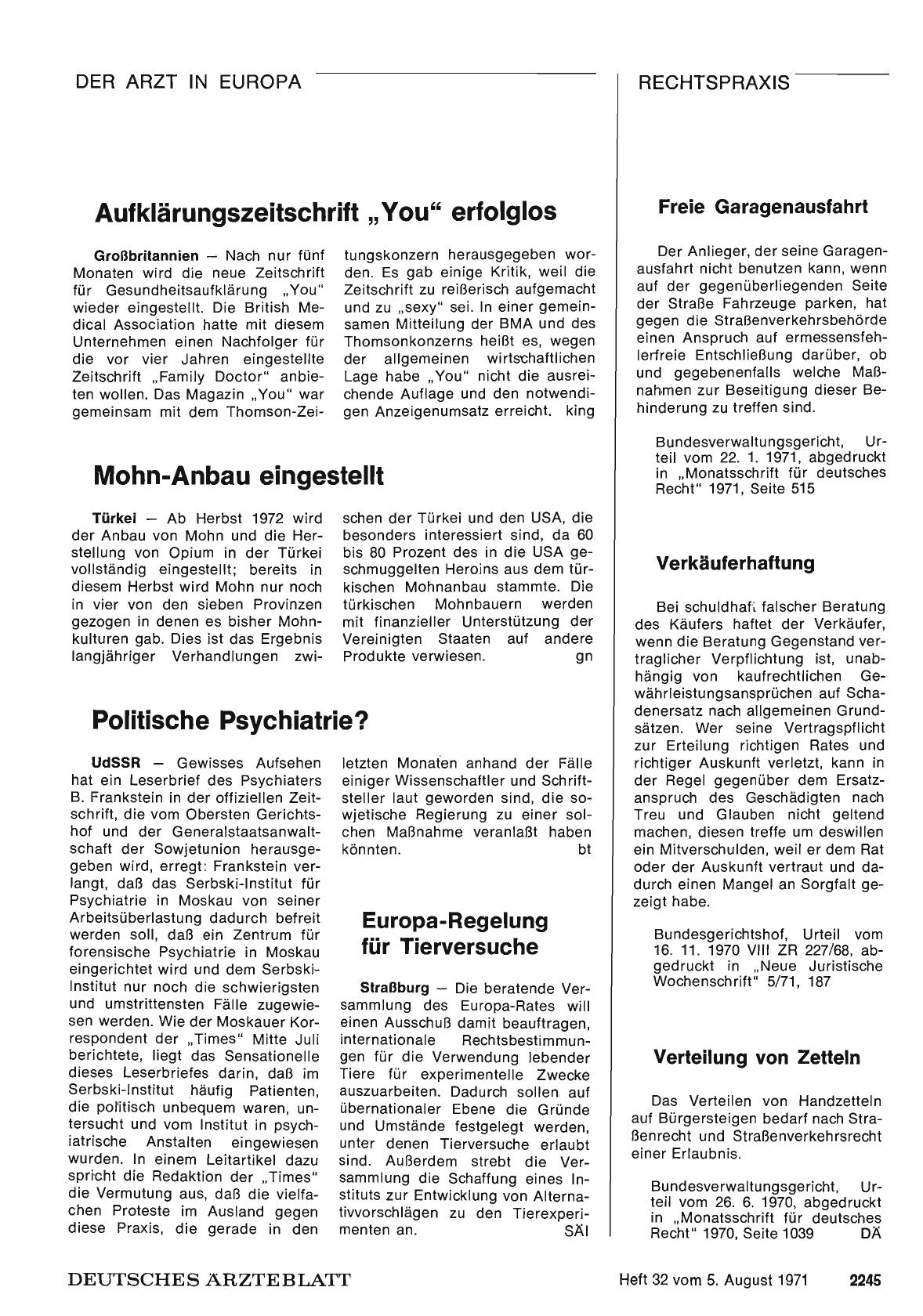 Vorschauseite 1: Politische Psychiatrie?