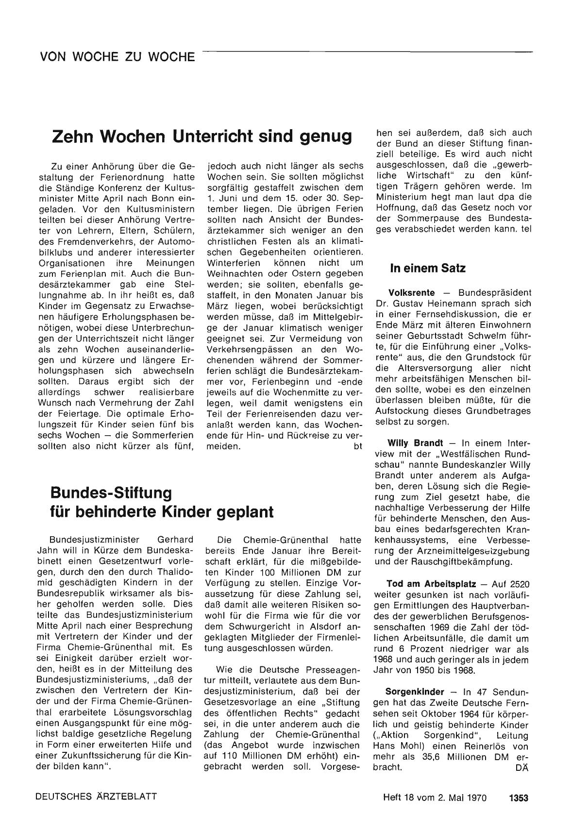 Vorschauseite 1: Zehn Wochen Unterricht sind genug