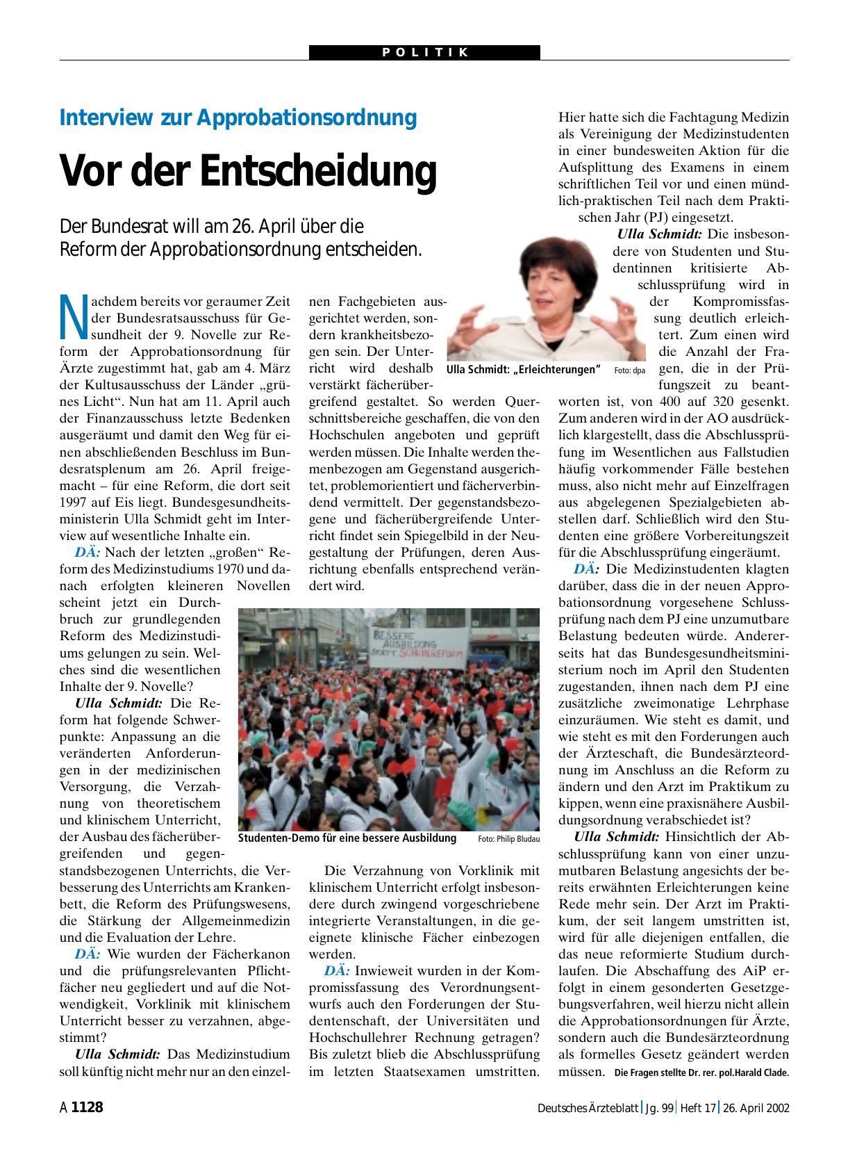 Vorschauseite 1: Interview zur Approbationsordnung: Vor der Entscheidung