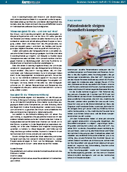 Vorschauseite 1: Patientenbriefe steigern Gesundheitskompetenz