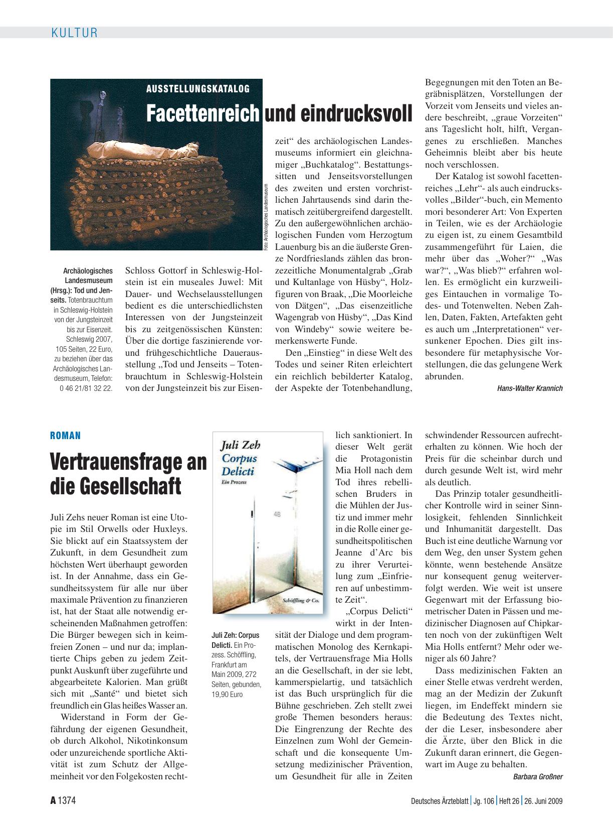 Vorschauseite 1: Roman: Vertrauensfrage an die Gesellschaft