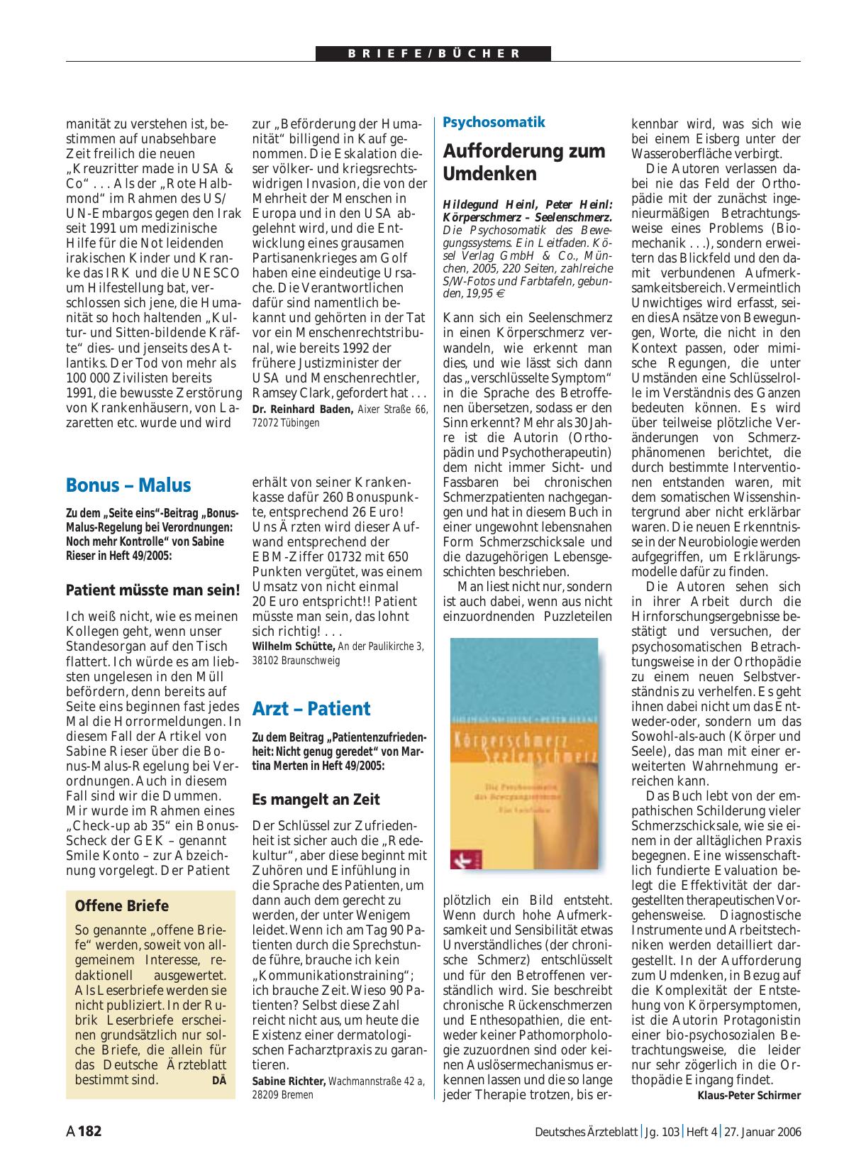 Vorschauseite 1: Arzt – Patient: Es mangelt an Zeit