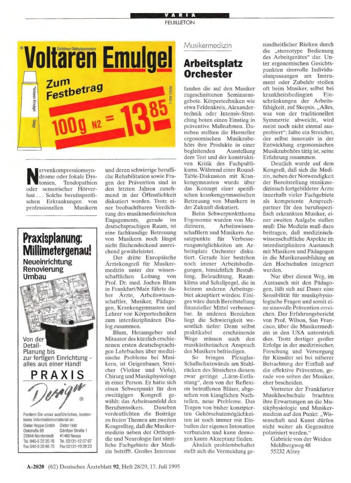Vorschauseite 1: Musikermedizin: Arbeitsplatz Orchester