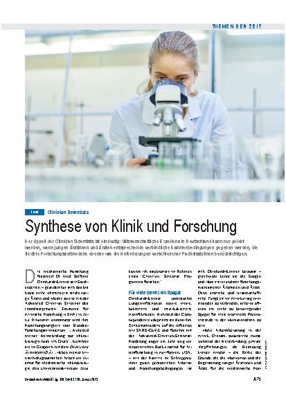 Vorschauseite 1: Clinician Scientists: Synthese von Klinik und Forschung