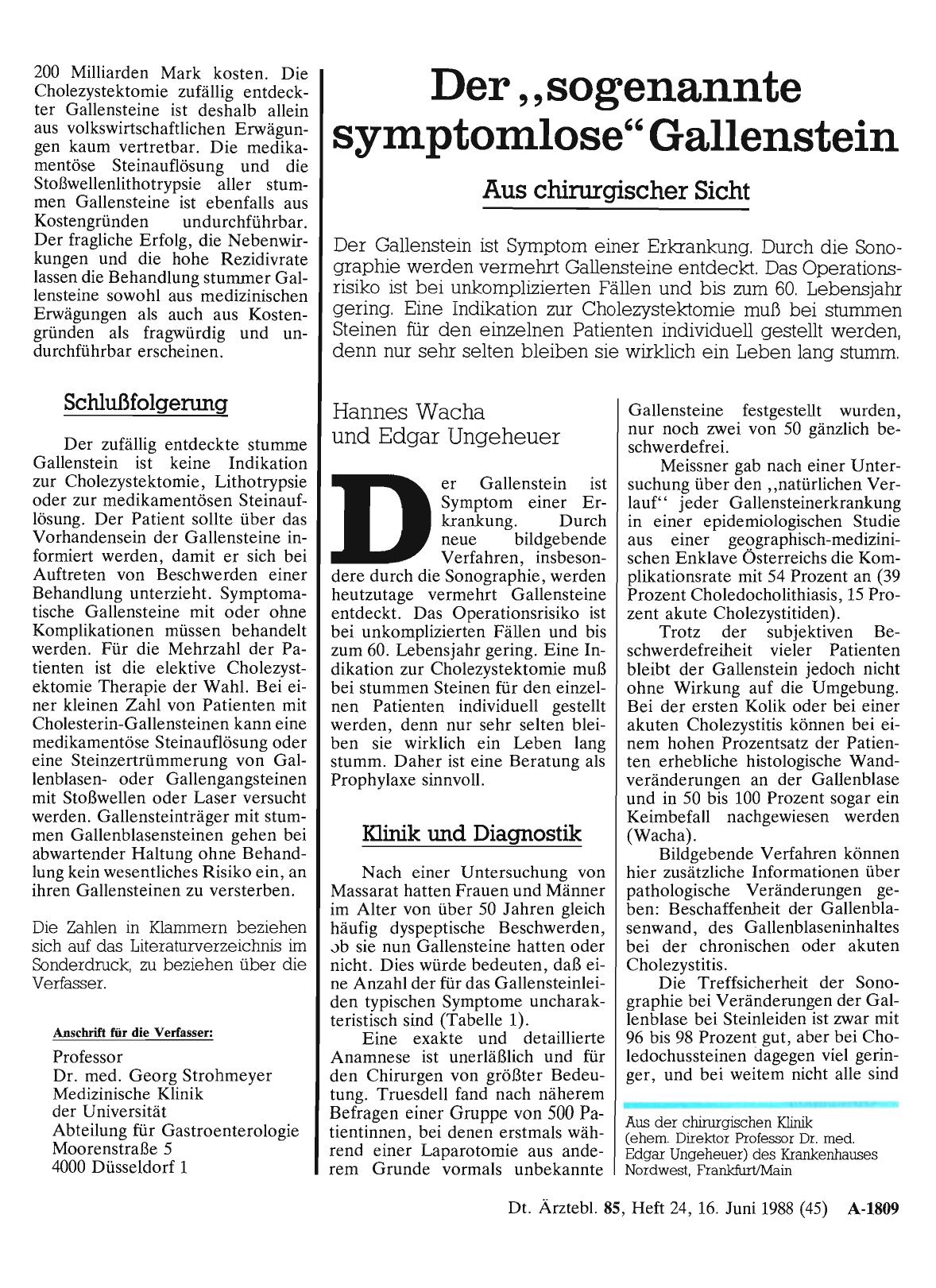 Vorschauseite 1: Der „sogenannte symptomlose“ Gallenstein: Aus chirurgischer Sicht