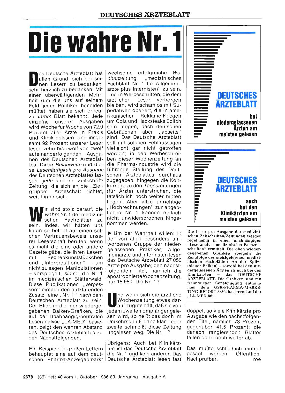 Vorschauseite 1: Leseranalyse: Die wahre Nr. 1
