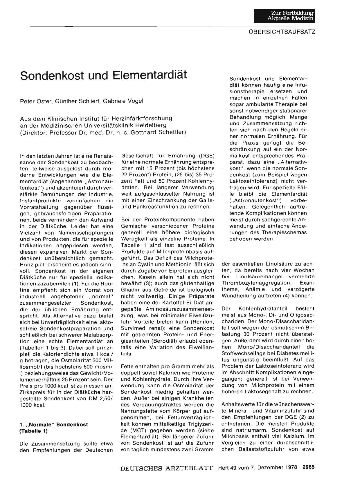 Vorschauseite 1: Sondenkost und Elementardiät