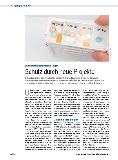 Vorschauseite 1: Unerwünschte Arzneimittelwirkungen: Schutz durch neue Projekte