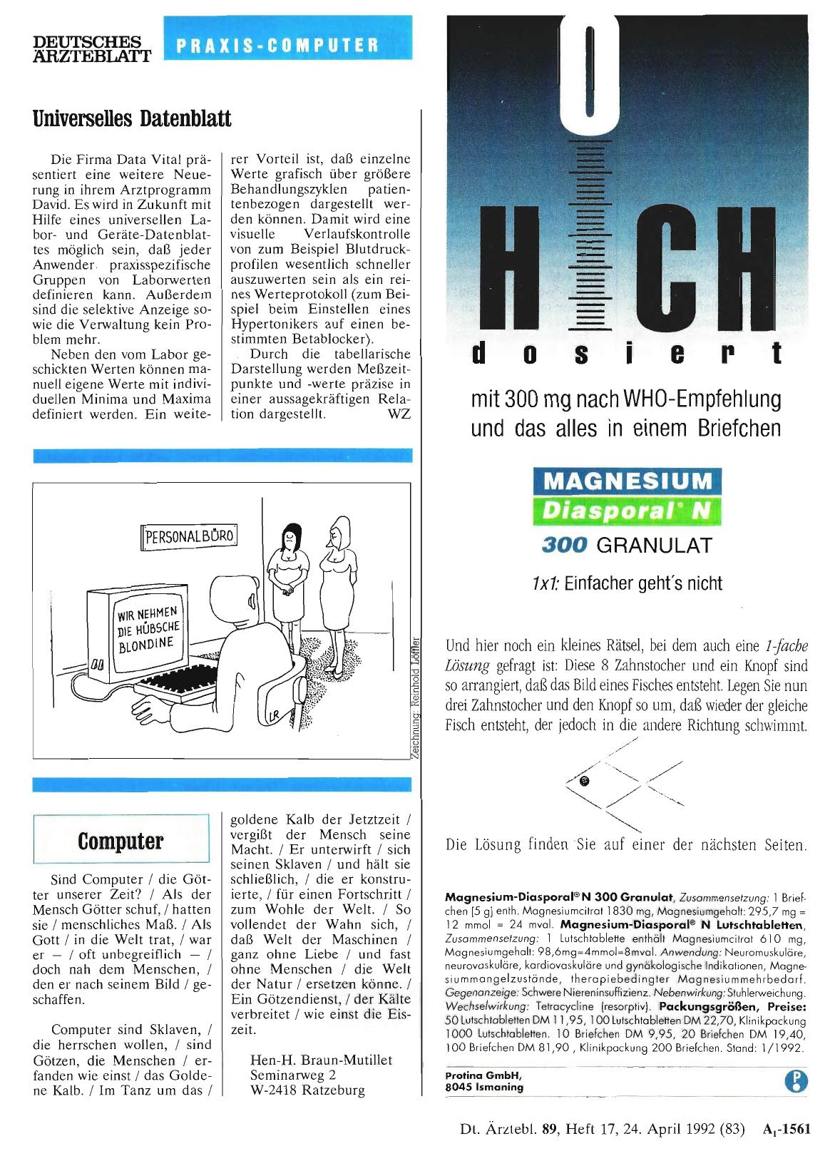Vorschauseite 1: Universelles Datenblatt
