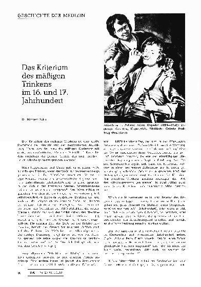 Vorschauseite 1: Das Kriterium des mäßigen Trinkens im 16. und 17. Jahrhundert