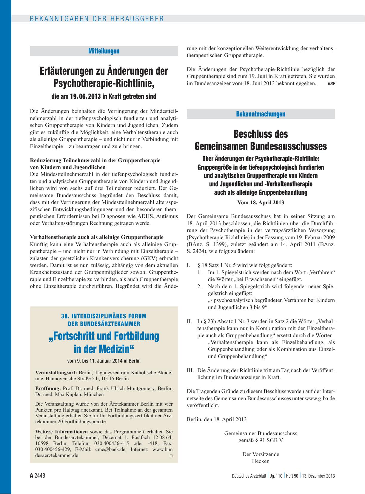 Vorschauseite 1: 38. Interdisziplinäres Forum der Bundesärztekammer: „Fortschritt und Fortbildung in der Medizin“