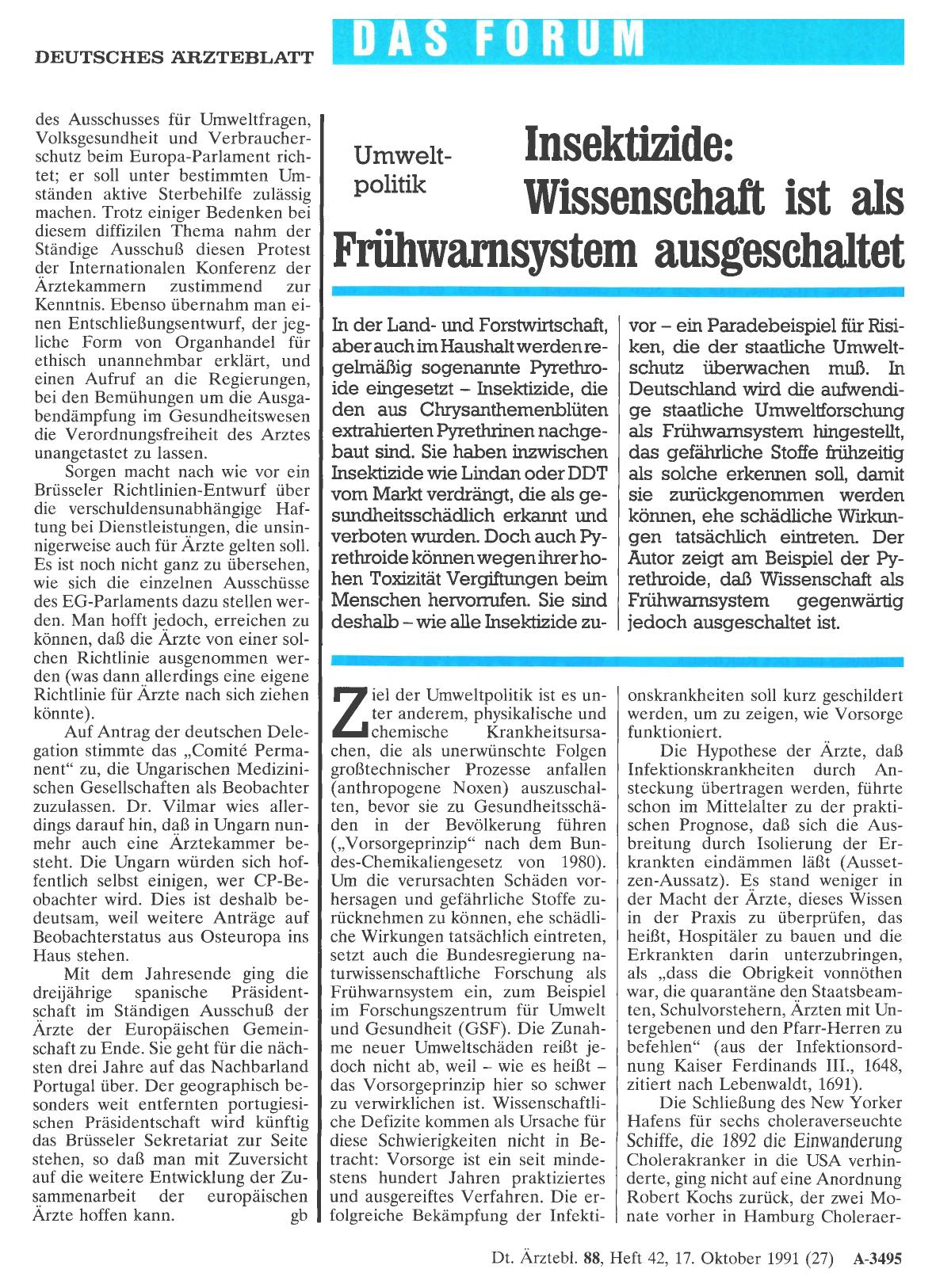 Vorschauseite 1: Insektizide: Wissenschaft ist als Frühwarnsystem ausgeschaltet