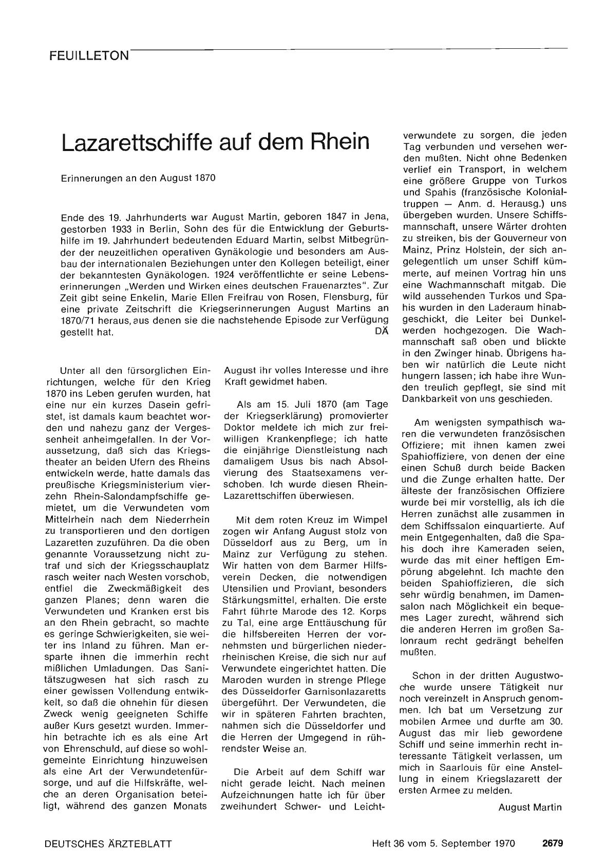 Vorschauseite 1: Lazarettschiffe auf dem Rhein