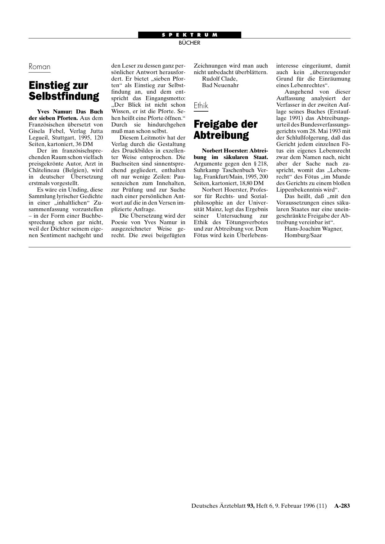 Vorschauseite 1: Abtreibung im säkularen Staat