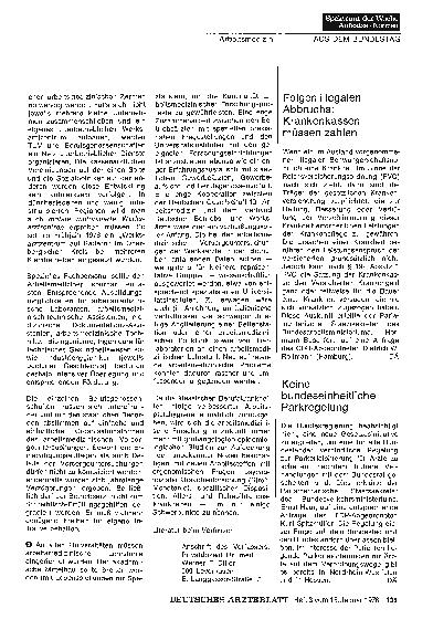 Vorschauseite 1: Keine bundeseinheitliche Parkregelung