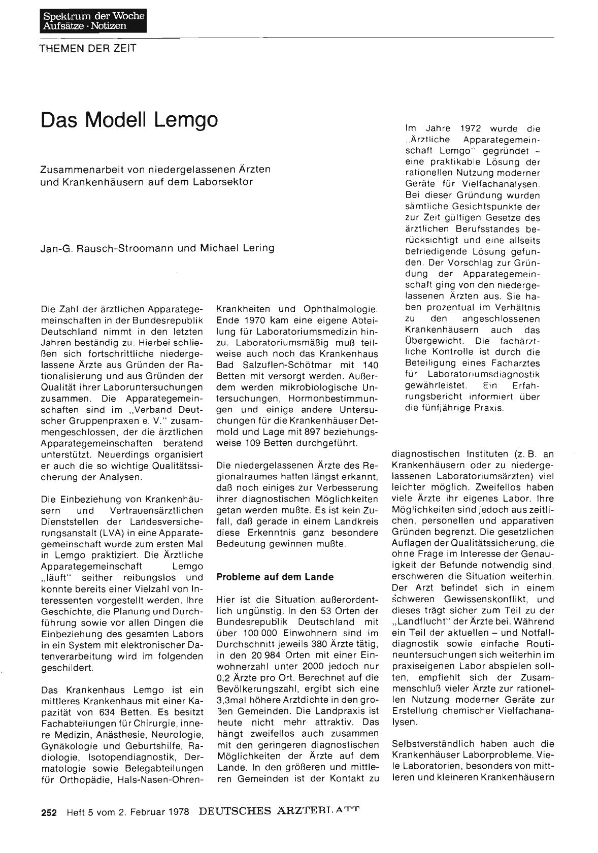 Vorschauseite 1: Das Modell Lemgo
