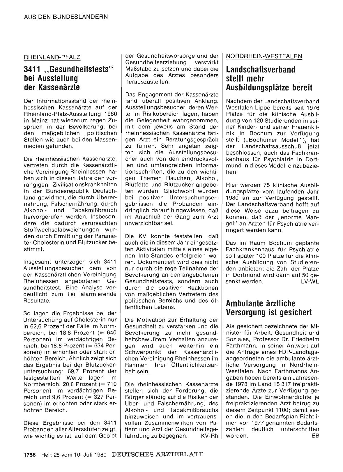 Vorschauseite 1: Ambulante ärztliche Versorgung ist gesichert