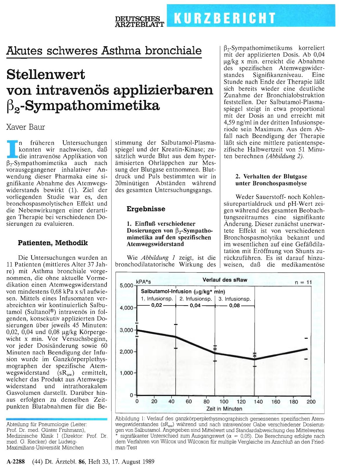 Vorschauseite 1: Akutes schweres Asthma bronchiale: Stellenwert von intravenös applizierbaren β2-Sympathomimetika