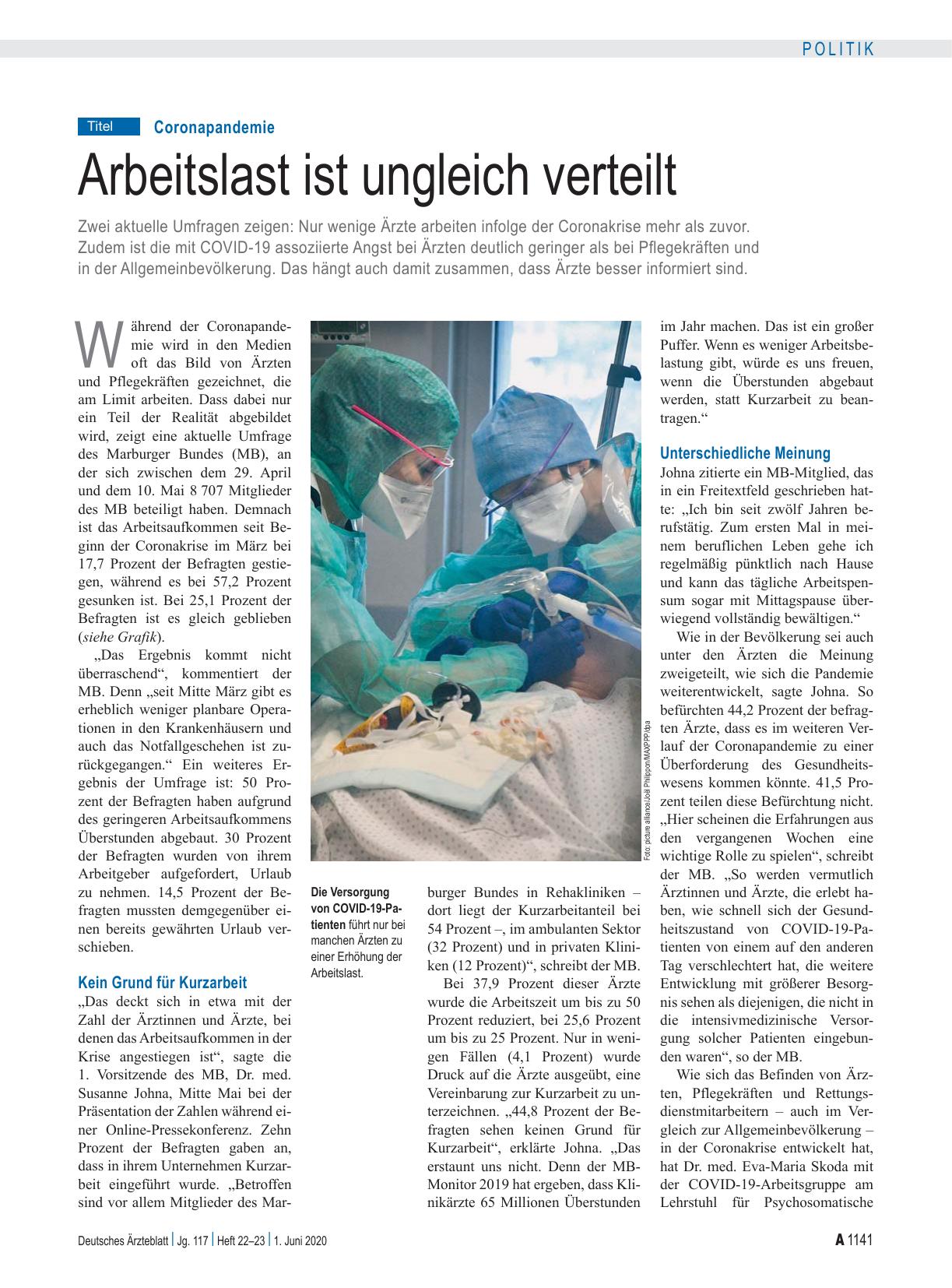 Vorschauseite 1: Coronapandemie: Arbeitslast ist ungleich verteilt