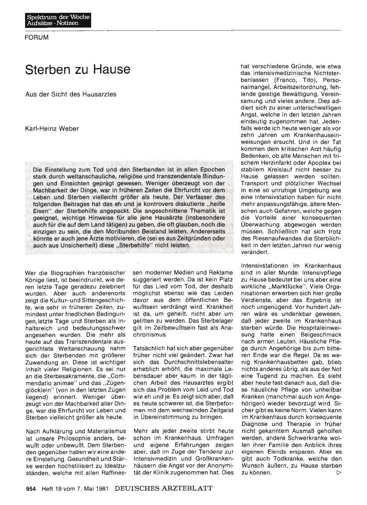 Vorschauseite 1: Sterben zu Hause