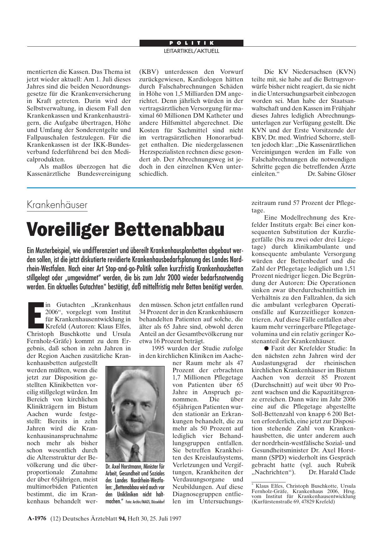 Vorschauseite 1: Krankenhäuser: Voreiliger Bettenabbau