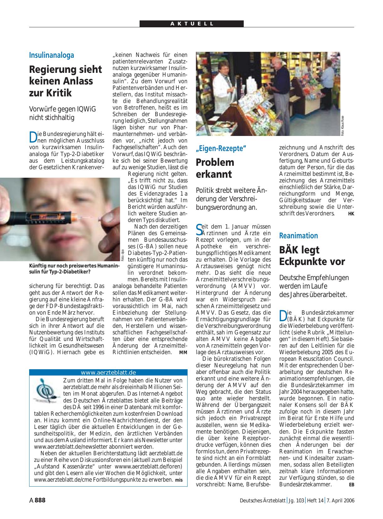 Vorschauseite 1: www. aerzteblatt. de