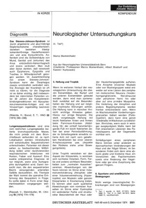 Vorschauseite 1: Neurologischer Untersuchungskurs III. Teil