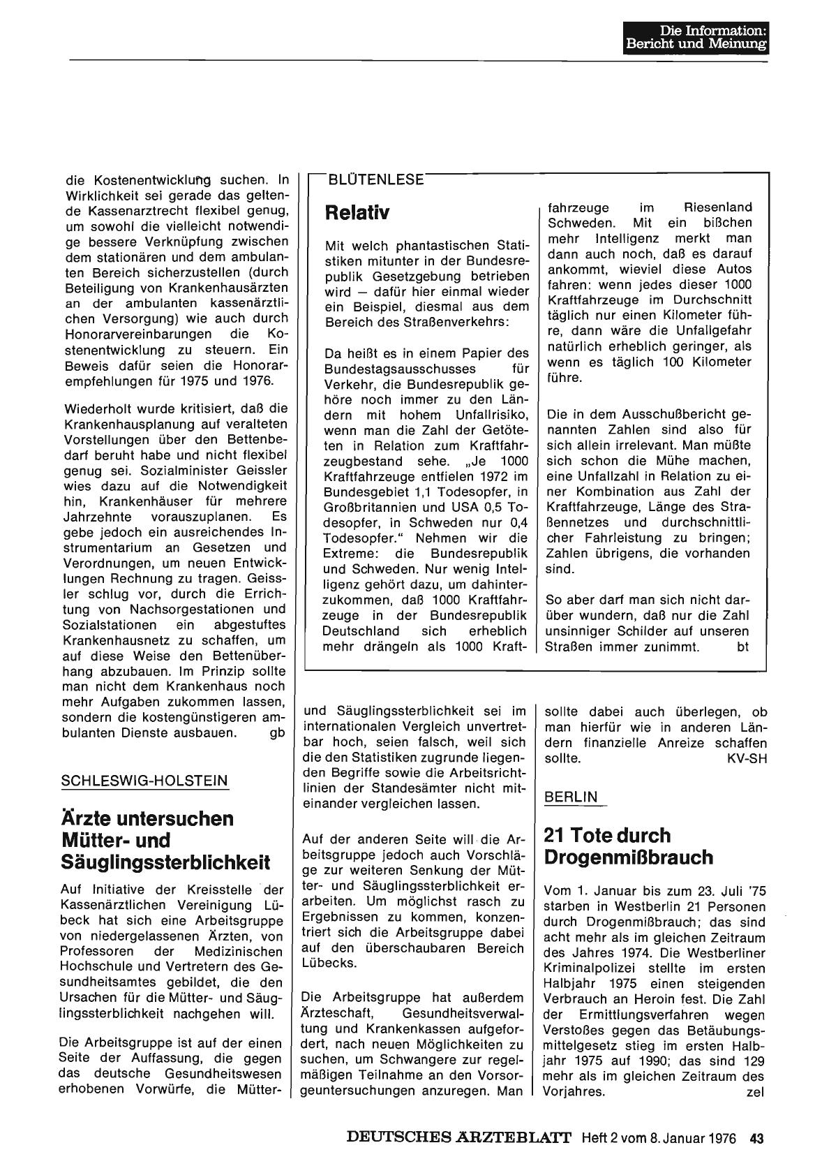 Vorschauseite 1: Schleswig-Holstein: Ärzte untersuchen Mütterund Säuglingssterblichkeit