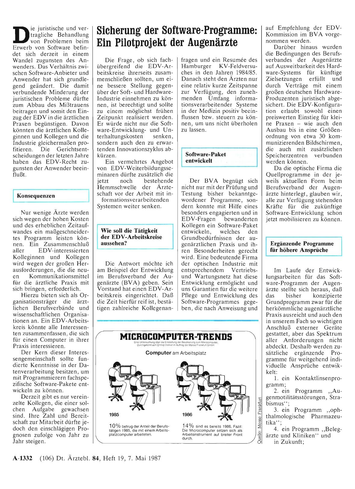 Vorschauseite 1: Sicherung der Software-Programme: Ein Pilotprojekt der Augenärzte