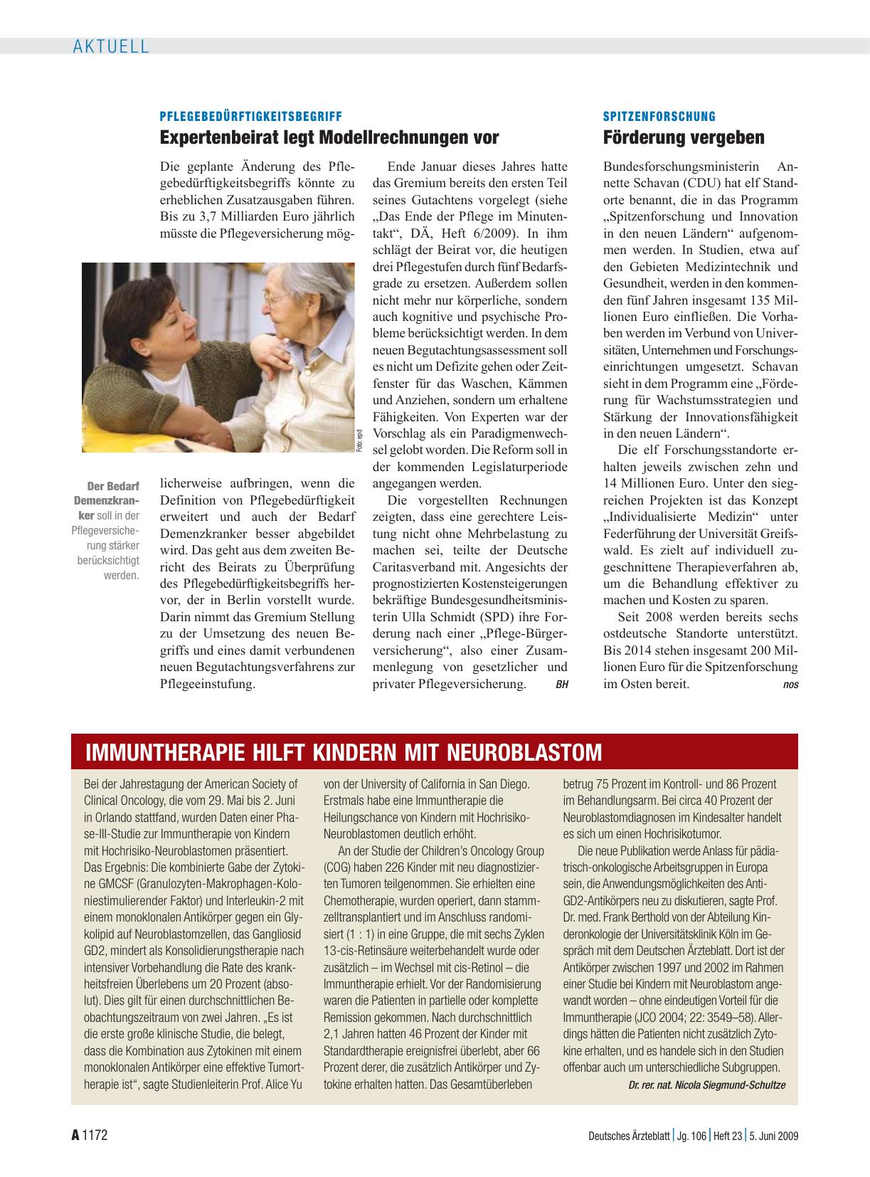 Vorschauseite 1: Pflegebedürftigkeitsbegriff: Expertenbeirat legt Modellrechnungen vor