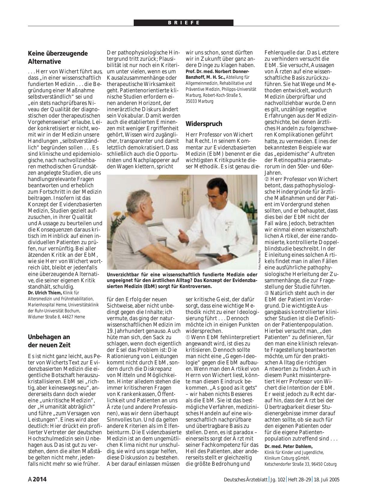 Vorschauseite 1: EbM: Widerspruch