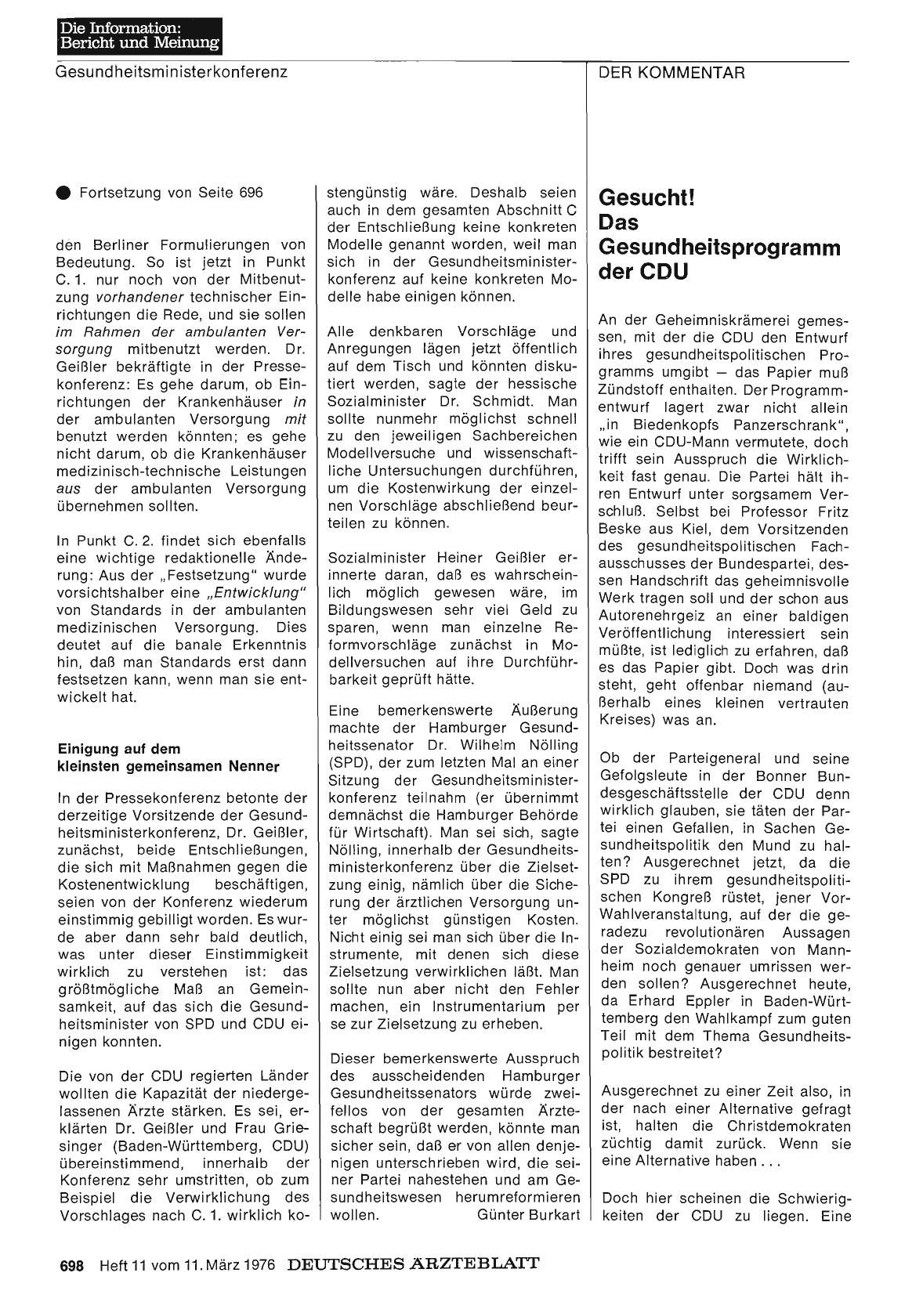 Vorschauseite 1: Gesucht! Das Gesundheitsprogramm der CDU