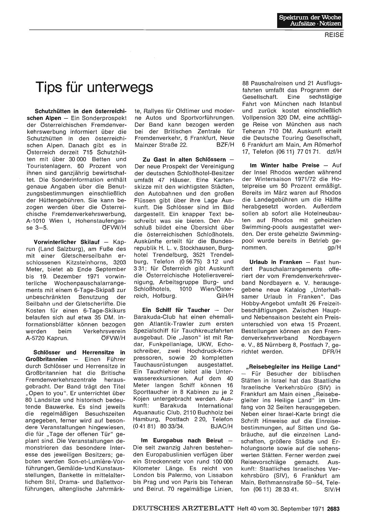 Vorschauseite 1: Tips für unterwegs