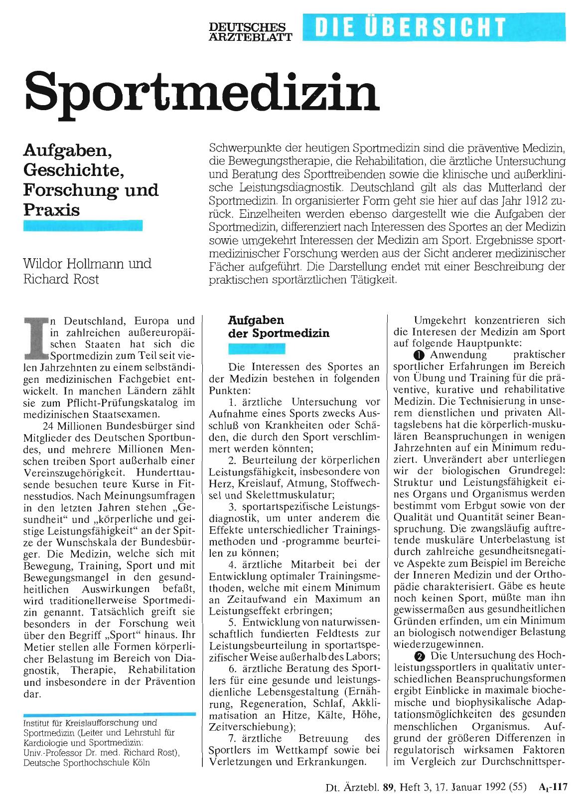 Vorschauseite 1: Sportmedizin: Aufgaben, Geschichte, Forschung und Praxis