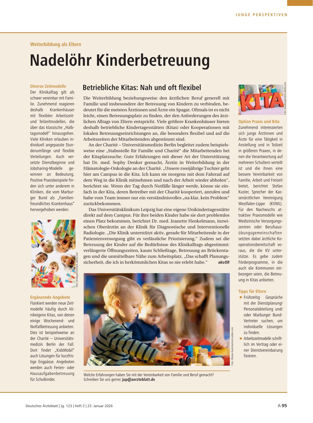 Vorschauseite 1: Weiterbildung als Eltern: Nadelöhr Kinderbetreuung