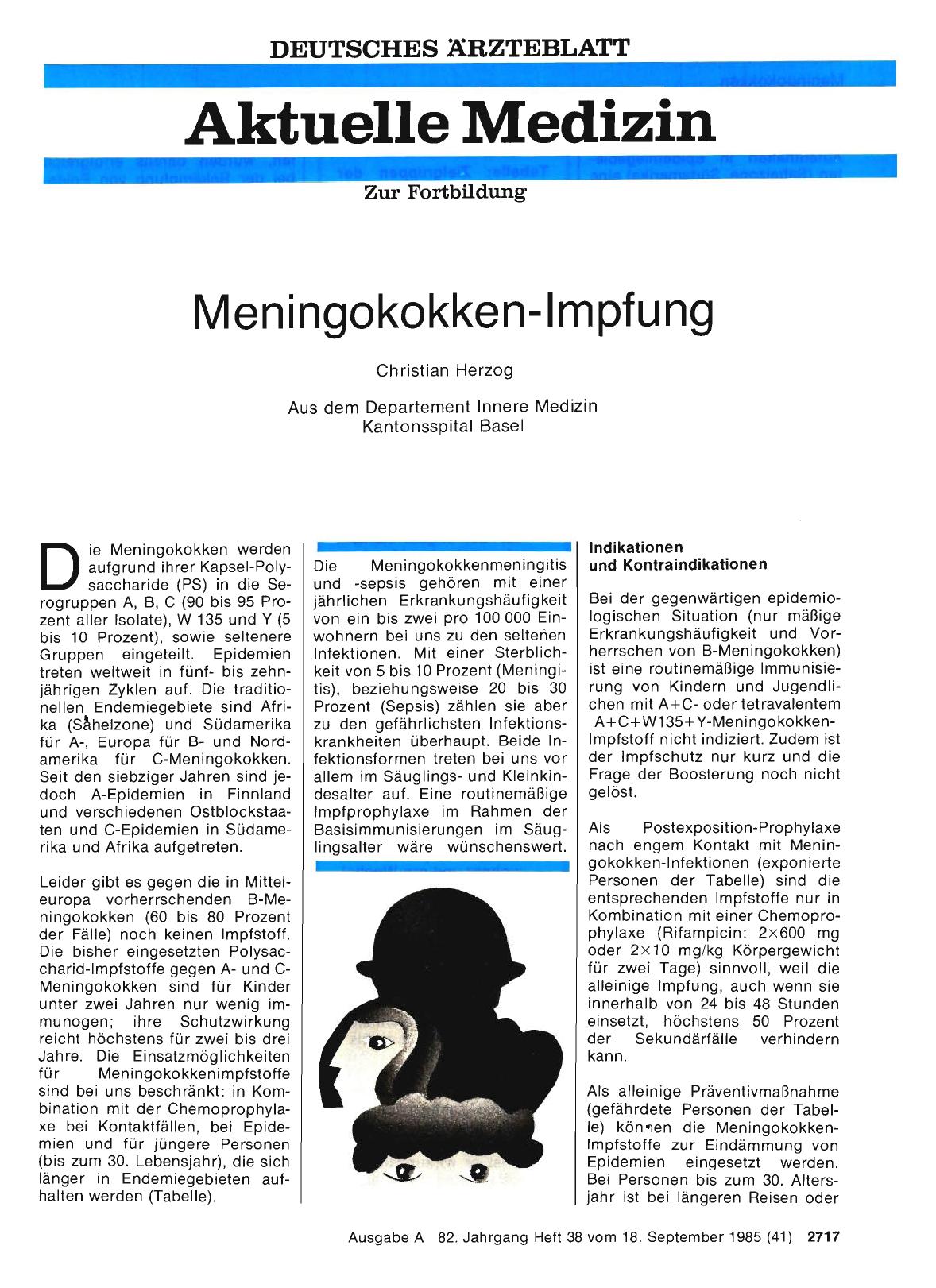 Vorschauseite 1: Meningokokken-Impfung