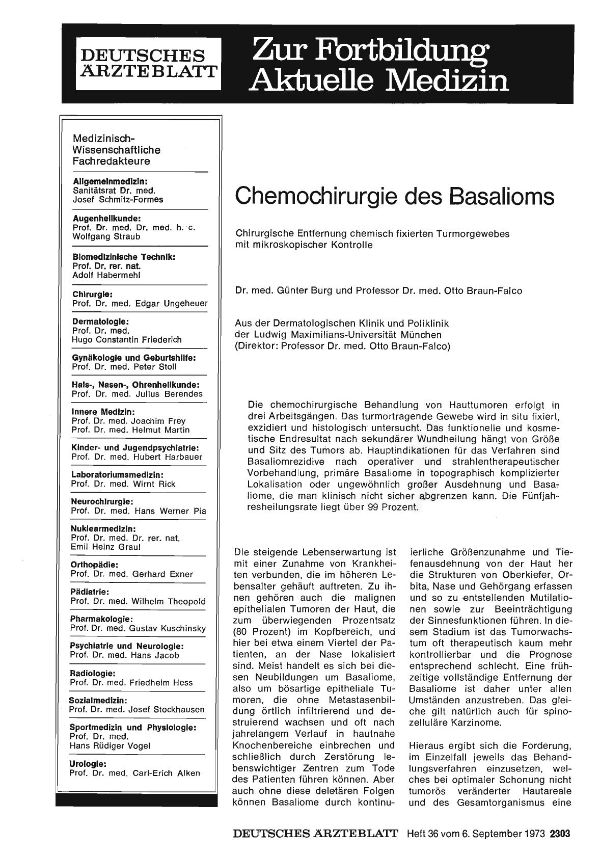 Vorschauseite 1: Chemochirurgie des Basalioms