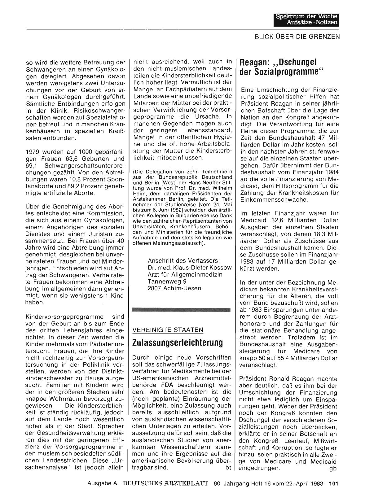 Vorschauseite 1: Reagan: „Dschungel der Sozialprogramme“