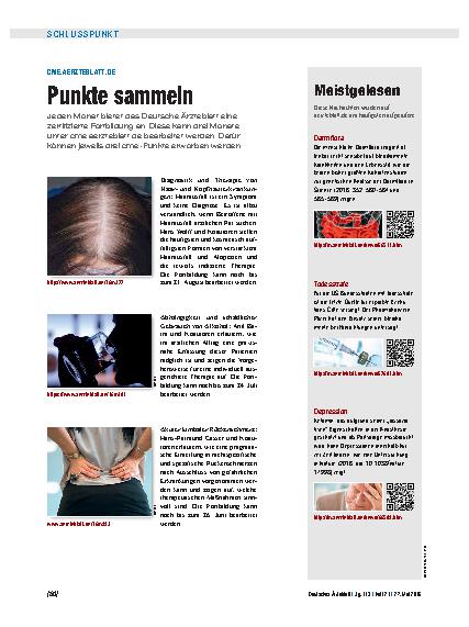 Vorschauseite 1: cme.aerzteblatt.de: Punkte sammeln