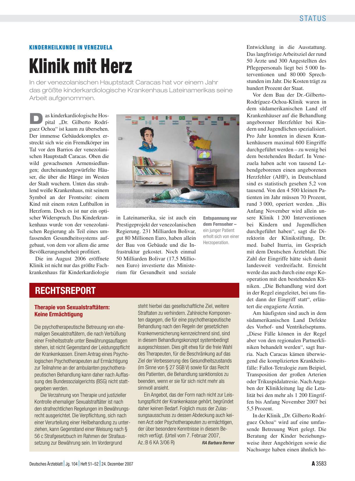 Vorschauseite 1: Therapie von Sexualstraftätern: Keine Ermächtigung
