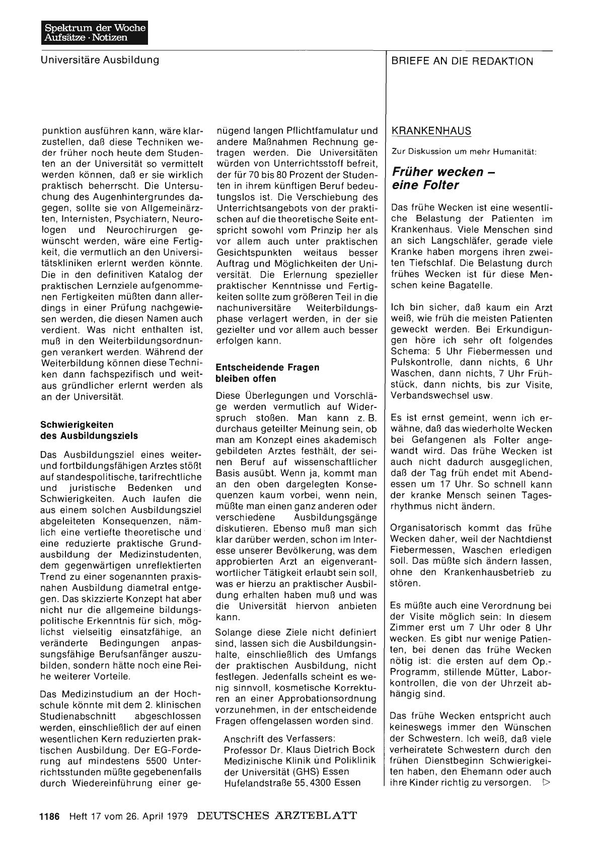 Vorschauseite 1: KRANKENHAUS: Früher wecken — eine Folter